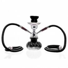 Shisha klein 2 slangen zwart - 29 cm